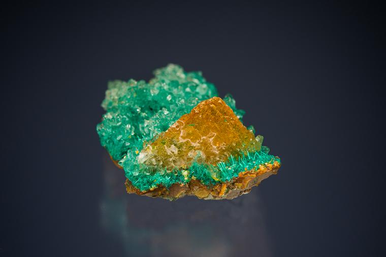 WULFENITE with QUARTZ on DIOPTASE